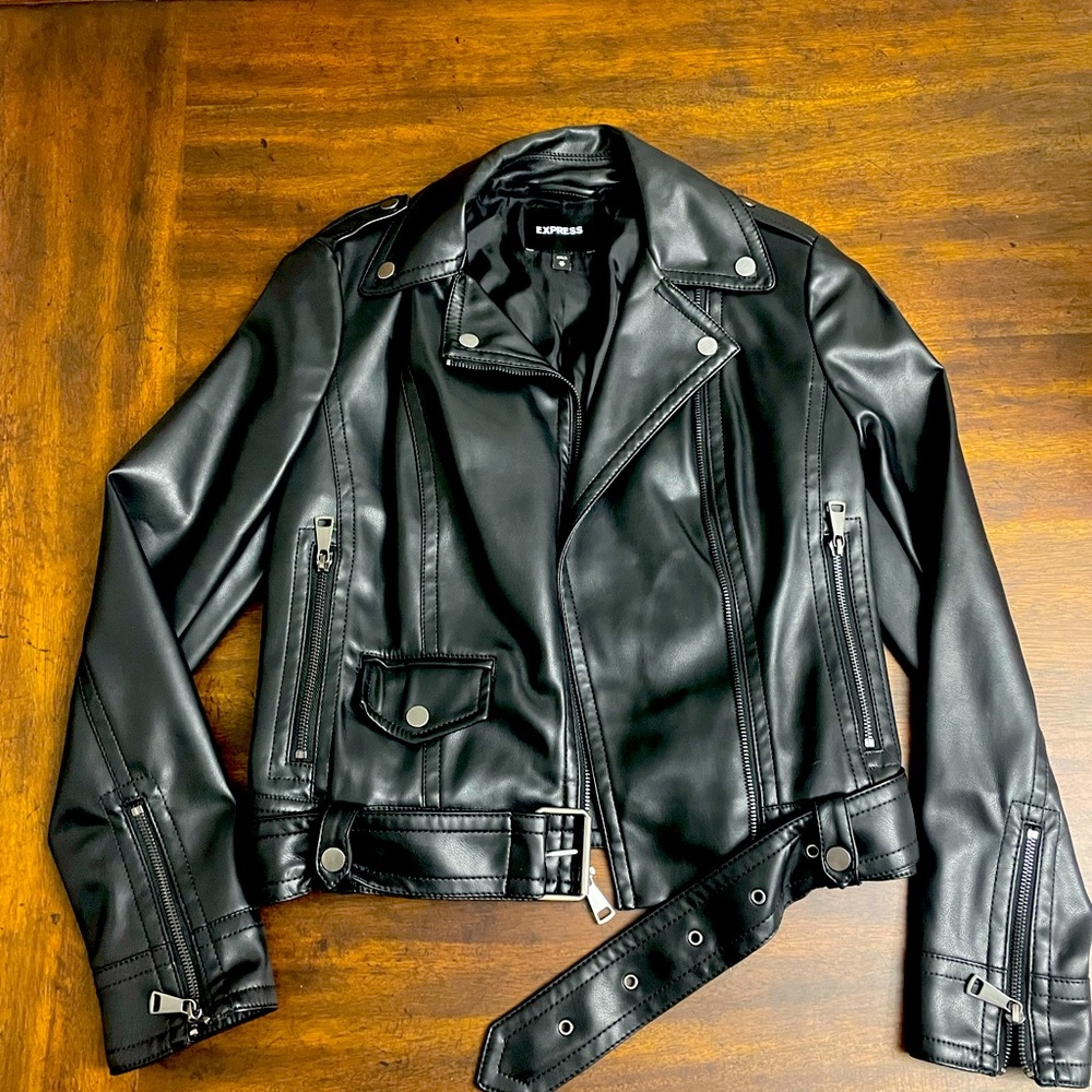 Express leather biker jacket